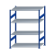 SCHULTE Steckregal, Fachbodenregale Stecksystem, Grundregal, beidseitig nutzbar, H1800xB1300xT800 mm, 4 Fachb&ouml;den, Fachlast 150 kg, RAL 5010 enzianblau / verzinkt