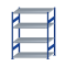 SCHULTE Steckregal, Fachbodenregale Stecksystem, Grundregal, beidseitig nutzbar, H1800xB1300xT800 mm, 4 Fachb&ouml;den, Fachlast 250 kg, RAL 5010 enzianblau / verzinkt