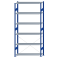 SCHULTE Steckregal, Fachbodenregale Stecksystem, Grundregal, einseitig nutzbar, H2750xB1300xT400 mm, 6 Fachb&ouml;den, Fachlast 150 kg, RAL 5010 enzianblau / verzinkt