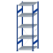 SCHULTE Steckregal, Fachbodenregale Stecksystem, Grundregal, einseitig nutzbar, H2300xB750xT800 mm, 5 Fachböden, Fachlast 150 kg, RAL 5010 enzianblau / verzinkt