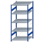 SCHULTE Steckregal, Fachbodenregale Stecksystem, Grundregal, einseitig nutzbar, H2300xB1000xT1000 mm, 5 Fachb&ouml;den, Fachlast 250 kg, RAL 5010 enzianblau / verzinkt