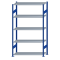 SCHULTE Steckregal, Fachbodenregale Stecksystem, Grundregal, beidseitig nutzbar, H2300xB1300xT500 mm, 5 Fachb&ouml;den, Fachlast 150 kg, RAL 5010 enzianblau / verzinkt