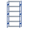 SCHULTE Steckregal, Fachbodenregale Stecksystem, Grundregal, beidseitig nutzbar, H2750xB1300xT500 mm, 6 Fachb&ouml;den, Fachlast 150 kg, RAL 5010 enzianblau / verzinkt