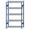 SCHULTE Steckregal, Fachbodenregale Stecksystem, Grundregal, beidseitig nutzbar, H2300xB1300xT500 mm, 5 Fachb&ouml;den, Fachlast 250 kg, RAL 5010 enzianblau / verzinkt
