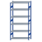 SCHULTE Steckregal, Fachbodenregale Stecksystem, Grundregal, beidseitig nutzbar, H2750xB1300xT500 mm, 6 Fachb&ouml;den, Fachlast 250 kg, RAL 5010 enzianblau / verzinkt