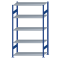 SCHULTE Steckregal, Fachbodenregale Stecksystem, Grundregal, beidseitig nutzbar, H2300xB1300xT600 mm, 5 Fachb&ouml;den, Fachlast 150 kg, RAL 5010 enzianblau / verzinkt