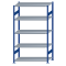 SCHULTE Steckregal, Fachbodenregale Stecksystem, Grundregal, beidseitig nutzbar, H2300xB1300xT600 mm, 5 Fachb&ouml;den, Fachlast 250 kg, RAL 5010 enzianblau / verzinkt