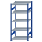 SCHULTE Steckregal, Fachbodenregale Stecksystem, Grundregal, beidseitig nutzbar, H2300xB1000xT800 mm, 5 Fachb&ouml;den, Fachlast 250 kg, RAL 5010 enzianblau / verzinkt