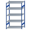 SCHULTE Steckregal, Fachbodenregale Stecksystem, Grundregal, beidseitig nutzbar, H2300xB1300xT800 mm, 5 Fachb&ouml;den, Fachlast 250 kg, RAL 5010 enzianblau / verzinkt