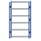 SCHULTE Steckregal, Fachbodenregale Stecksystem, Grundregal, einseitig nutzbar, H2500xB1300xT300 mm, 6 Fachböden, Fachlast 85 kg, RAL 5010 enzianblau / verzinkt