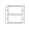 Fachbodenregal Stecksystem, Grundregal, einseitig nutzbar, H1500xB1300xT600 mm, 3 Fachböden, Fachlast 150 kg, RAL 7035 lichtgrau