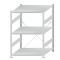 Fachbodenregal Stecksystem, Grundregal, einseitig nutzbar, H1500xB1000xT1000 mm, 3 Fachb&ouml;den, Fachlast 250 kg, RAL 7035 lichtgrau