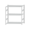 Fachbodenregal Stecksystem, Grundregal, beidseitig nutzbar, H1500xB1300xT600 mm, 3 Fachböden, Fachlast 150 kg, RAL 7035 lichtgrau