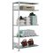 Fachbodenregal Stecksystem, Anbauregal, beidseitig nutzbar, H1000xB1000xT500 mm, 2 Fachb&ouml;den, Fachlast 250 kg, RAL 7035 lichtgrau