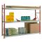Weitspannregal WS 3000, Anbauregal, Spanplatten, H2500xB1500xT600 mm, 4 Fachebenen, feuerrot / verzinkt 