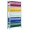 Ordnerregale Stecksystem, Grundfeld, H1800xB750xT300 mm, einseitig nutzbar mit Anschlagleiste, RAL 7035 lichtgrau
