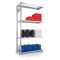 META CLIP S3 - Fachbodenregale Stecksystem, Anbauregal, beidseitig nutzbar, H2000xB1000xT500 mm, 5 Fachböden, Fachlast 150 kg, verzinkt