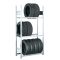 R&auml;der-/Reifenregal, Grundregal, H4500xB1300xT400 mm, Fachlast 150 kg, Feldlast 2000 kg, verzinkt