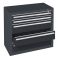 Schubladenblock, H400xB1000xT500mm, Schubladen 1x100 mm / 1x200 mm, RAL 7016 anthrazit