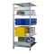 SCHULTE Steckregal, Fachbodenregale Stecksystem, Anbauregal, beidseitig nutzbar, H2500xB1000xT300 mm, 6 Fachb&ouml;den, Fachlast 85 kg, RAL 5010 enzianblau / verzinkt