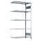 SCHULTE Steckregal, Fachbodenregale Stecksystem, Anbauregal, einseitig nutzbar, H2500xB750xT300 mm, 6 Fachb&ouml;den, Fachlast 150 kg, RAL 7035 lichtgrau