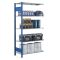 SCHULTE Steckregal, Fachbodenregale Stecksystem, Anbauregal, beidseitig nutzbar, H2000xB1000xT300 mm, 5 Fachböden, Fachlast 150 kg, RAL 5010 enzianblau / verzinkt