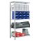 SCHULTE Steckregal, Fachbodenregale Stecksystem, Anbauregal, beidseitig nutzbar, H2000xB1300xT500 mm, 5 Fachb&ouml;den, Fachlast 250 kg, RAL 7035 lichtgrau