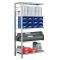 SCHULTE Steckregal, Fachbodenregale Stecksystem, Anbauregal, beidseitig nutzbar, H2000xB750xT400 mm, 5 Fachb&ouml;den, Fachlast 250 kg, sendzimirverzinkt