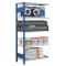SCHULTE Steckregal, Fachbodenregale Stecksystem, Anbauregal, beidseitig nutzbar, H3000xB1000xT500 mm, 7 Fachb&ouml;den, Fachlast 330 kg, RAL 5010 enzianblau / verzinkt