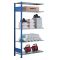 SCHULTE Steckregal, Fachbodenregale Stecksystem, Anbauregal, beidseitig nutzbar, H2000xB750xT300 mm, 5 Fachb&ouml;den, Fachlast 85 kg, RAL 5010 enzianblau / verzinkt
