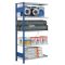 SCHULTE Steckregal, Fachbodenregale Stecksystem, Anbauregal, einseitig nutzbar, H2500xB1000xT500 mm, 6 Fachb&ouml;den, Fachlast 330 kg, RAL 5010 enzianblau / verzinkt