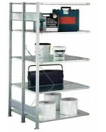 Doppelregal Stecksystem, Anbauregal, mit Kreuzstrebe, H2000xB1000xT2x300, Fachlast 250kg, RAL 7035 lichtgrau