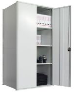 Flügeltürschrank, Grundregal, H2000xB1000xT800 mm, verzinkt/ RAL 7035 lichtgrau