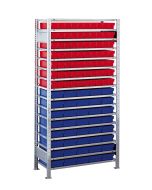 Kleinteileregal-Sets, Stecksystem, Grundfeld, Tiefe 400mm, verzinkt