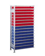 Kleinteileregal-Sets, Stecksystem, Anbaufeld, Tiefe 500mm, verzinkt