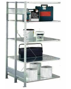 Doppelregal Stecksystem, Anbauregal, mit Kreuzstrebe, H3000xB1000xT2x300, Fachlast 250kg, sendzimirverzinkt