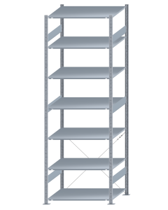 SCHULTE Steckregal, Fachbodenregale Stecksystem, Grundregal, einseitig nutzbar, H3000xB1000xT800 mm, 7 Fachböden, Fachlast 150 kg, sendzimirverzinkt