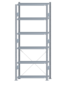 SCHULTE Steckregal, Fachbodenregale Stecksystem, Grundregal, einseitig nutzbar, H2500xB1000xT300 mm, 6 Fachböden, Fachlast 150 kg, sendzimirverzinkt