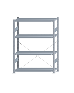 SCHULTE Steckregal, Fachbodenregale Stecksystem, Grundregal, einseitig nutzbar, H1800xB1300xT400 mm, 4 Fachböden, Fachlast 250 kg, sendzimirverzinkt