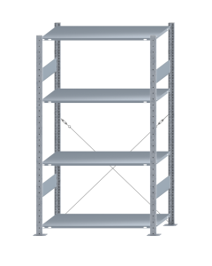 SCHULTE Steckregal, Fachbodenregale Stecksystem, Grundregal, einseitig nutzbar, H1800xB1000xT500 mm, 4 Fachböden, Fachlast 150 kg, sendzimirverzinkt