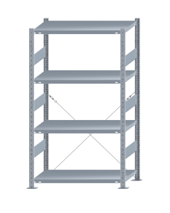 SCHULTE Steckregal, Fachbodenregale Stecksystem, Grundregal, einseitig nutzbar, H1800xB1000xT500 mm, 4 Fachböden, Fachlast 330 kg, sendzimirverzinkt