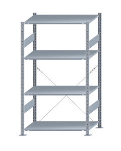 SCHULTE Steckregal, Fachbodenregale Stecksystem, Grundregal, einseitig nutzbar, H1800xB1000xT600 mm, 4 Fachböden, Fachlast 150 kg, sendzimirverzinkt