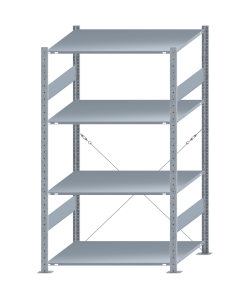 SCHULTE Steckregal, Fachbodenregale Stecksystem, Grundregal, einseitig nutzbar, H1800xB1000xT800 mm, 4 Fachböden, Fachlast 150 kg, sendzimirverzinkt
