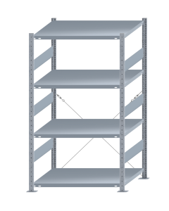 SCHULTE Steckregal, Fachbodenregale Stecksystem, Grundregal, einseitig nutzbar, H1800xB1000xT800 mm, 4 Fachböden, Fachlast 330 kg, sendzimirverzinkt