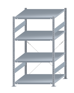 SCHULTE Steckregal, Fachbodenregale Stecksystem, Grundregal, einseitig nutzbar, H1800xB1000xT1000 mm, 4 Fachböden, Fachlast 250 kg, sendzimirverzinkt