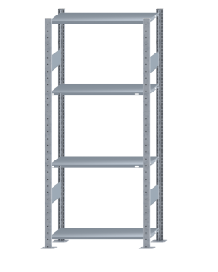 SCHULTE Steckregal, Fachbodenregale Stecksystem, Grundregal, beidseitig nutzbar, H1800xB750xT300 mm, 4 Fachböden, Fachlast 150 kg, sendzimirverzinkt