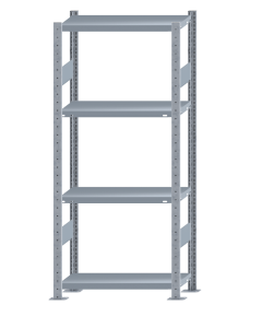 SCHULTE Steckregal, Fachbodenregale Stecksystem, Grundregal, beidseitig nutzbar, H1800xB750xT300 mm, 4 Fachböden, Fachlast 250 kg, sendzimirverzinkt