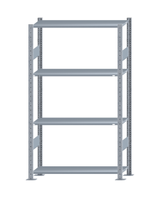 SCHULTE Steckregal, Fachbodenregale Stecksystem, Grundregal, beidseitig nutzbar, H1800xB1000xT300 mm, 4 Fachböden, Fachlast 150 kg, sendzimirverzinkt