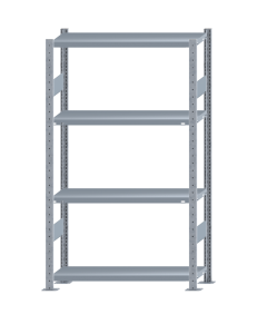 SCHULTE Steckregal, Fachbodenregale Stecksystem, Grundregal, beidseitig nutzbar, H1800xB1000xT300 mm, 4 Fachböden, Fachlast 250 kg, sendzimirverzinkt