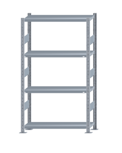 SCHULTE Steckregal, Fachbodenregale Stecksystem, Grundregal, beidseitig nutzbar, H1800xB1000xT300 mm, 4 Fachböden, Fachlast 330 kg, sendzimirverzinkt